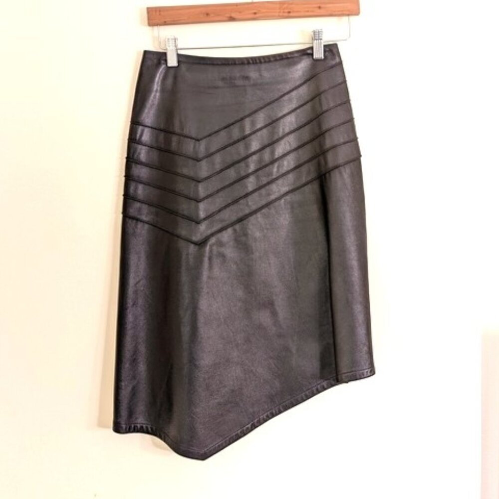 Like New‎ Amaya Arzuaga Sheep Leather Asymmetry Skirt Size 36 (=US XS/S)